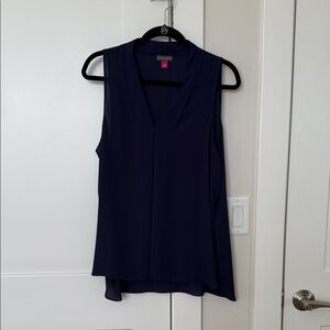 Vince Camuto Deep Blue V-Neck Sleeveless Top